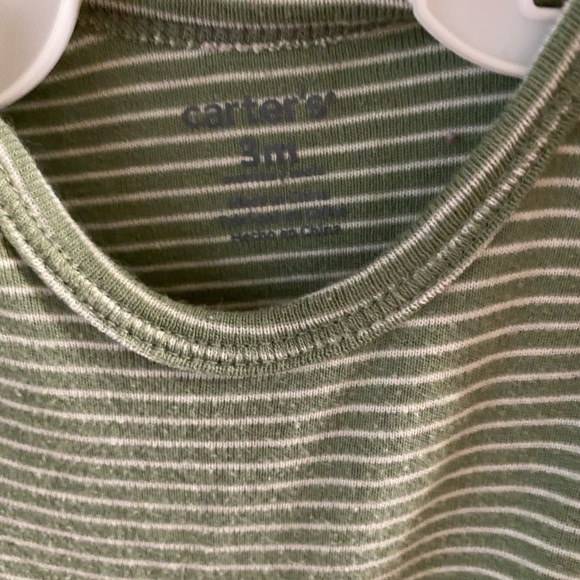 Carter’s Green Striped Onesie - Picture 2 of 3